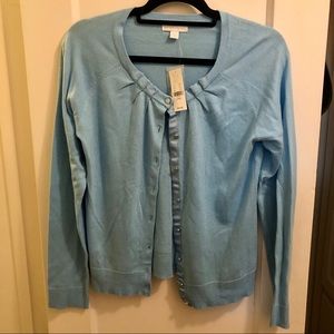 New York & Company Blue Button Down Cardigan